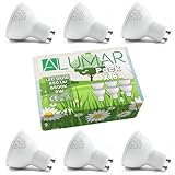 Pack de 6 Bombillas LED GU10 de 9W Luz Blanco Frío 6500K, 850 Lúmenes (equivalente a 80W), Bombillas de bajo consumo, Ángulo de haz de 120°, CRI 80, sin parpadeos, hogar, oficina, tienda, baño.