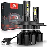 H4 LED Bombillas, CAR WORK BOX 80W 15000LM LED Faros Delanteros pour Coche 12V, 6500K