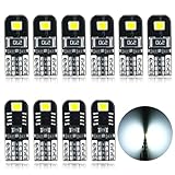 AGLINT T10 LED Bombilla Canbus Libre De Errores 2SMD 2835 W5W 2825 194 168 174 Luz para Coche Luz de Puertas Laterales Marcador Cortesía De La Matrícula Posición Luces 12V Blanco 10X