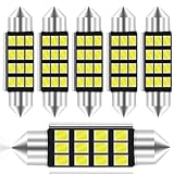 6 Bombillas Led Coche Festoon C5W CanBus 12v. Varios tamaños (31-36-39 y 42 mm). Luces Led Interior Coche Modelo: 42mm. Luz Matricula Coche, Maletero, Guantera, Puertas. Brillante. ALBURANⓇ